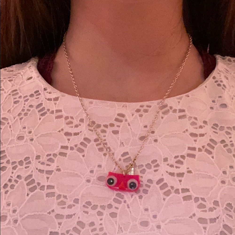 Pink Owl Friendship Necklace